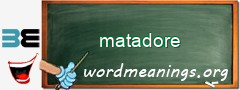 WordMeaning blackboard for matadore